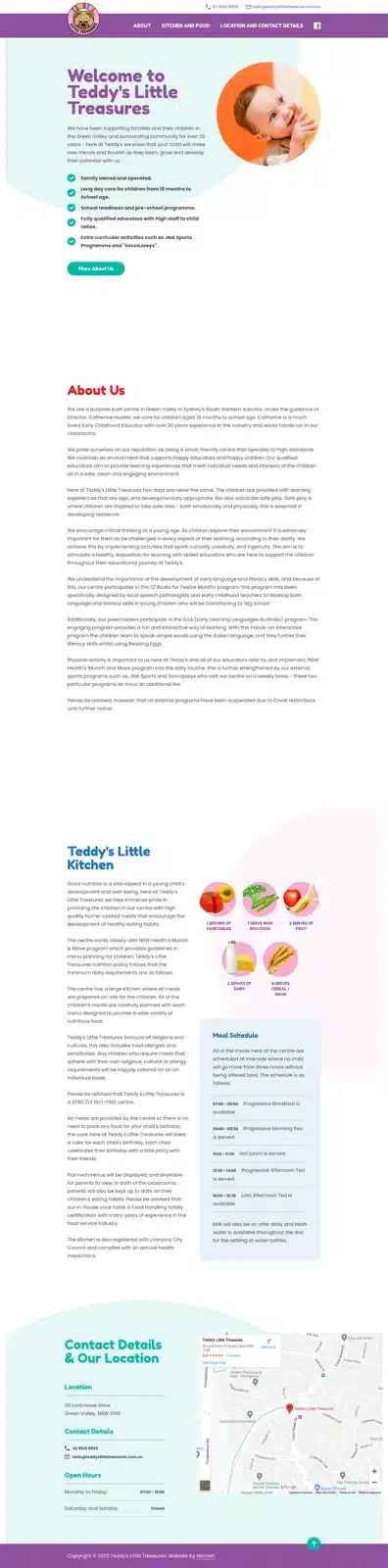 Full homepage screenshot of teddyslittletreasures.com.au