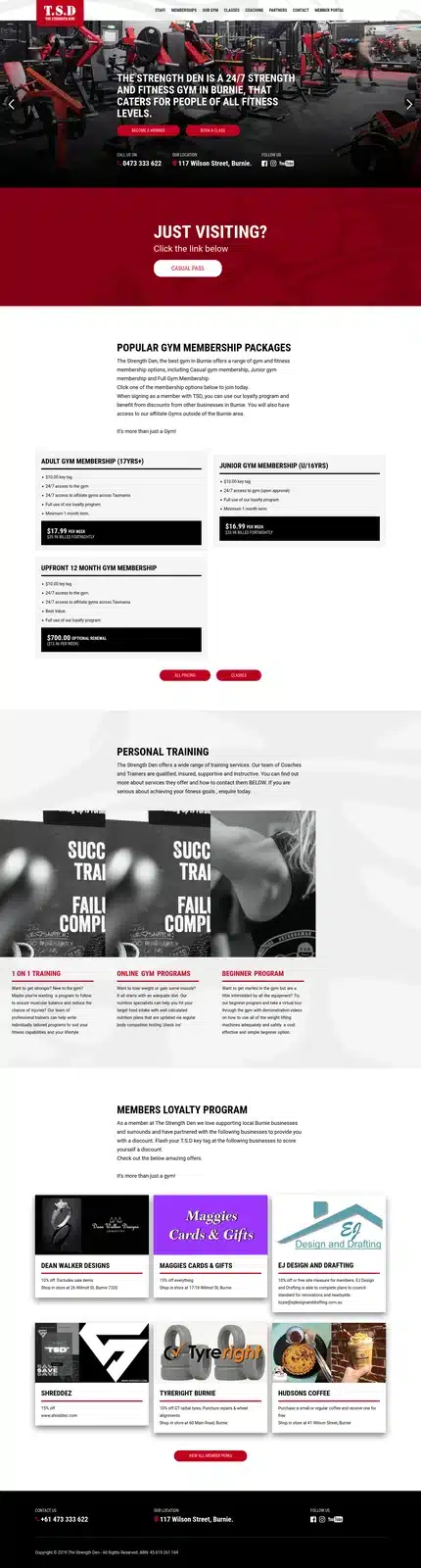 Full homepage screenshot of thestrengthden.com.au